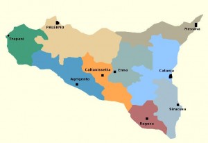 Mappa politica della Sicilia