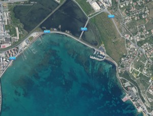 Lungomare Granatello Augusta visto dal satellite