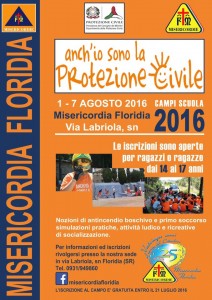 MISERICORDIA FLORIDIA LOCANDINA ANCHIO SONO LA PROTEZIONE CIVILE 2016